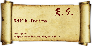Rák Indira névjegykártya